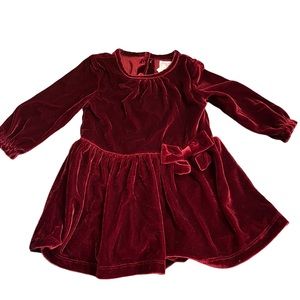 Carter's 12 Month Special Occasion Burgundy Velvet Dress